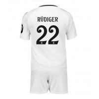 Dres Real Madrid Antonio Rudiger #22 Domaci za djecu 2024-25 Kratak Rukav (+ kratke hlače)